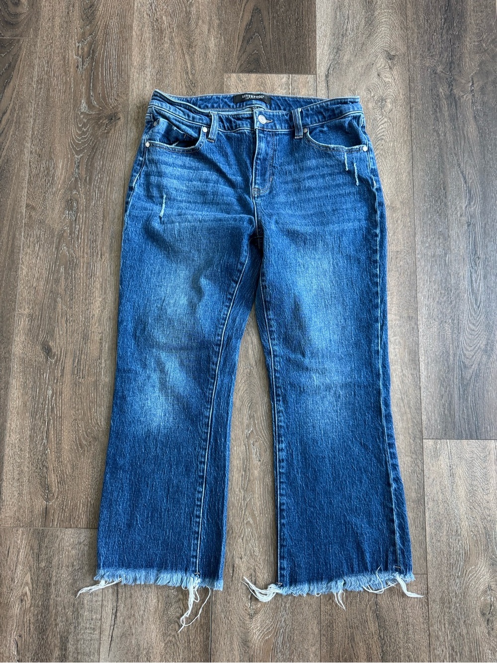 Liverpool Women's Wide Leg Raw Hem Jeans Size 8/29
